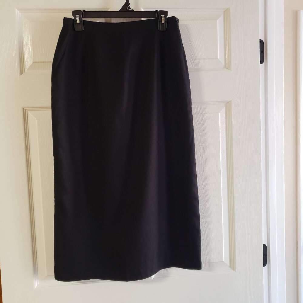 Talbots‎ Petites Vintage Italian Fabric Pencil Skirt Lined Black Size 10